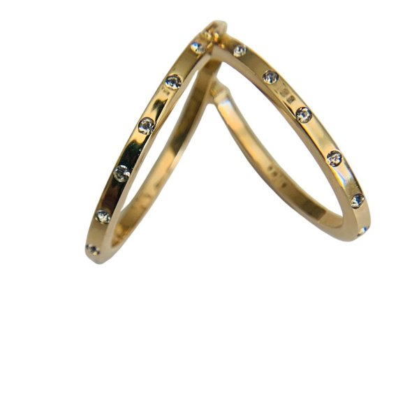 14k Gold Hoops with White Zircon